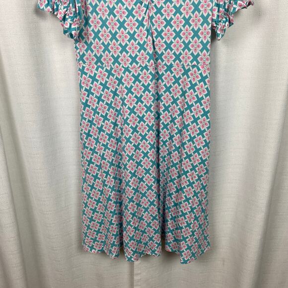 Boden Blue&Pink V Neck Jersey Midi Dress Sz.12L - Picture 5 of 13